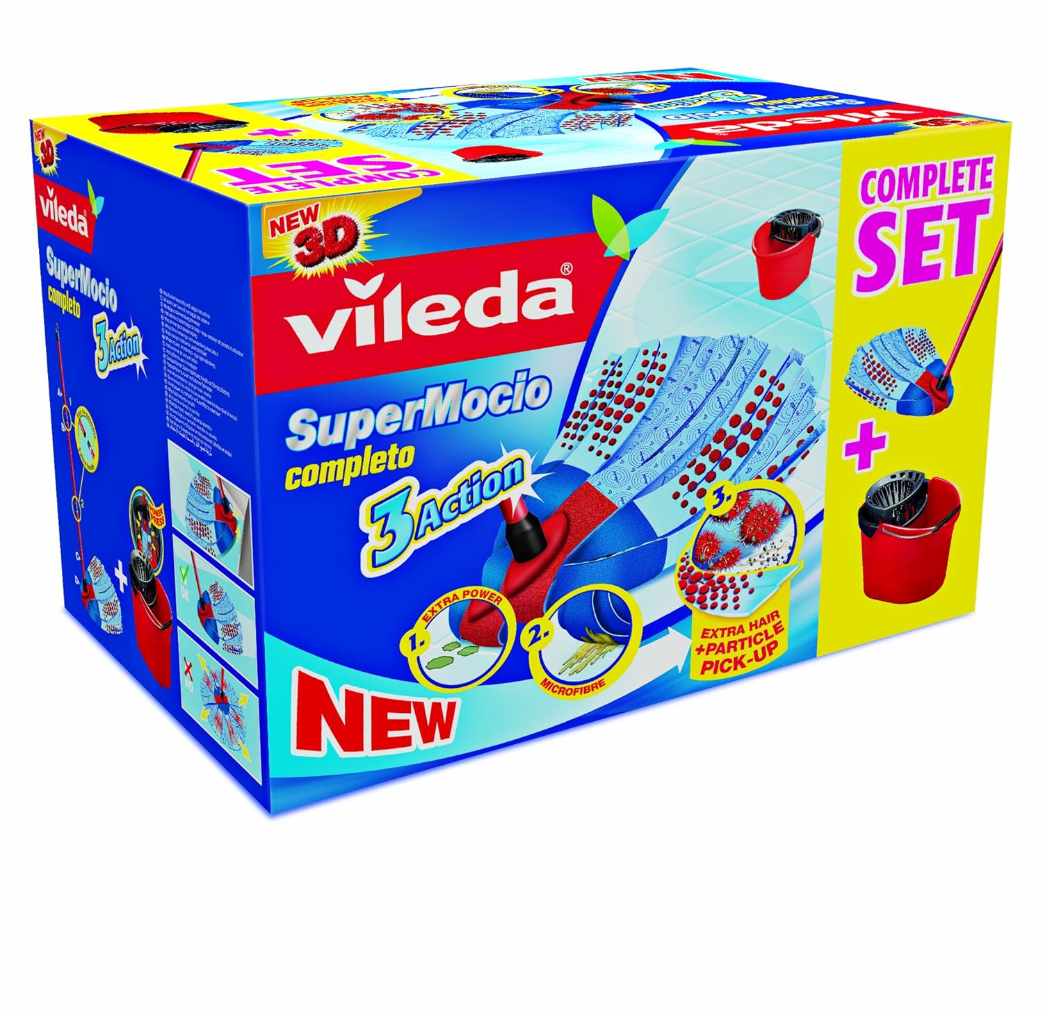 Vileda Supermocio 3 Action Mop and Bucket Set eBay