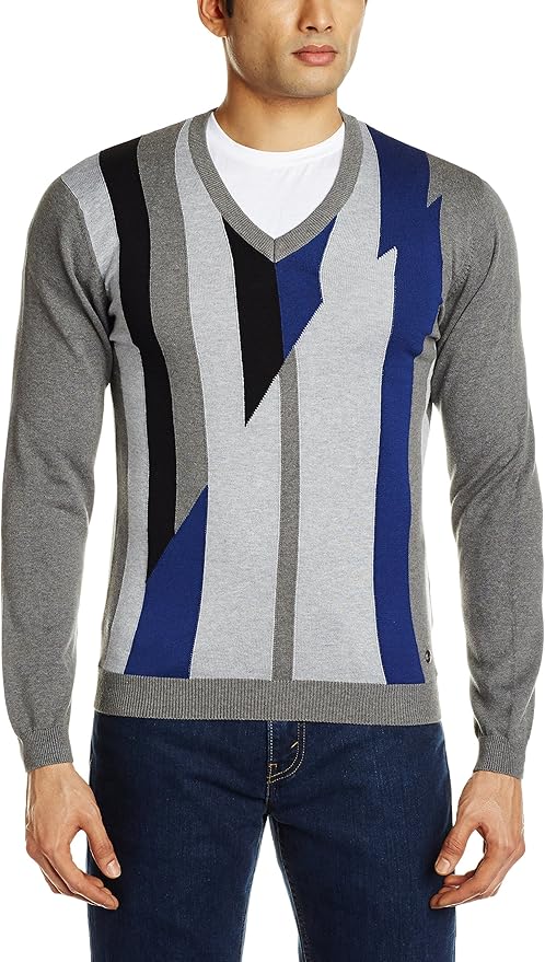 Arrow New York Men's V-Neck Sweater (8907036904086_AKOY8712_XX-L_Dark Blue): Amazon.in: Clothing 