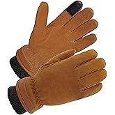 SKYDEER 3M Thinsulate Thermal Winter Work Gloves with Windproof Premium Genuine Deerskin Suede Leather (Unisex SD8671T)
