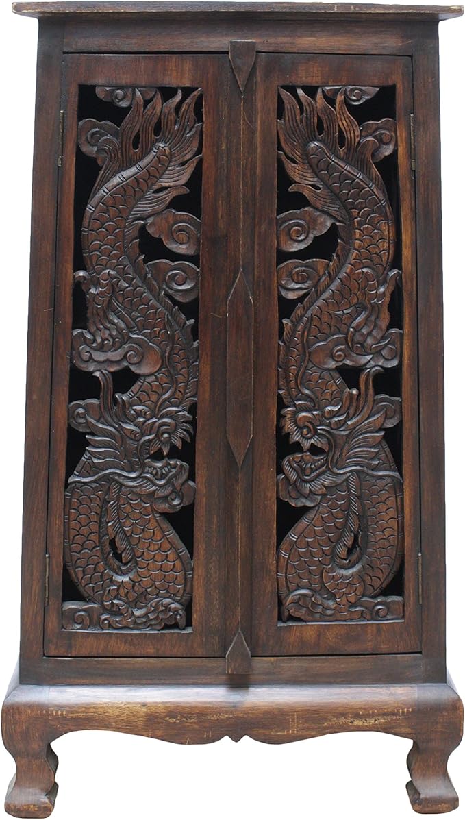 Oriental Galerie Flurschrank 100cm Dunkel Braun Barock Holz Dielen