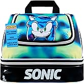 Get Trend SONIC THE HEDGEHOG Lunch Box Shadow Insulated with Two Compartments for Kids Teens Travel Picnic Beach (Black Sonic)