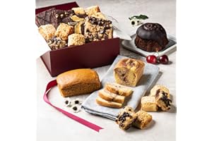 DULCET GIFT BASKETS Dulcet Gift Basket - Beautiful Designed Box with Magnetic Closing Clasp - Gift Basket with Freshly Baked Gourmet Goods Each Individually Wrapped - Personalized Notes Included.
