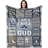 PAZISOL Baptism Gifts for Boys, Easter Gifts for Kids, Religious Gift for Men, Catholic Gift for Priest, Faith Based Presents for Christian, Baptismal Presents, Bible Verse 60"X50" Blanket
