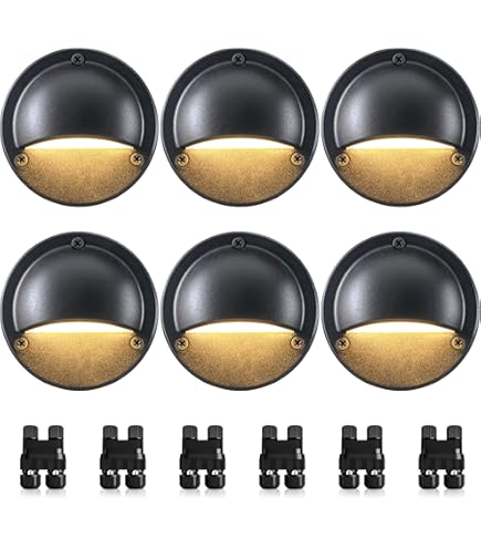 12V LED Deck Lights - 12 Pack Warm White IP67 Waterproof Recessed Stair Lighting