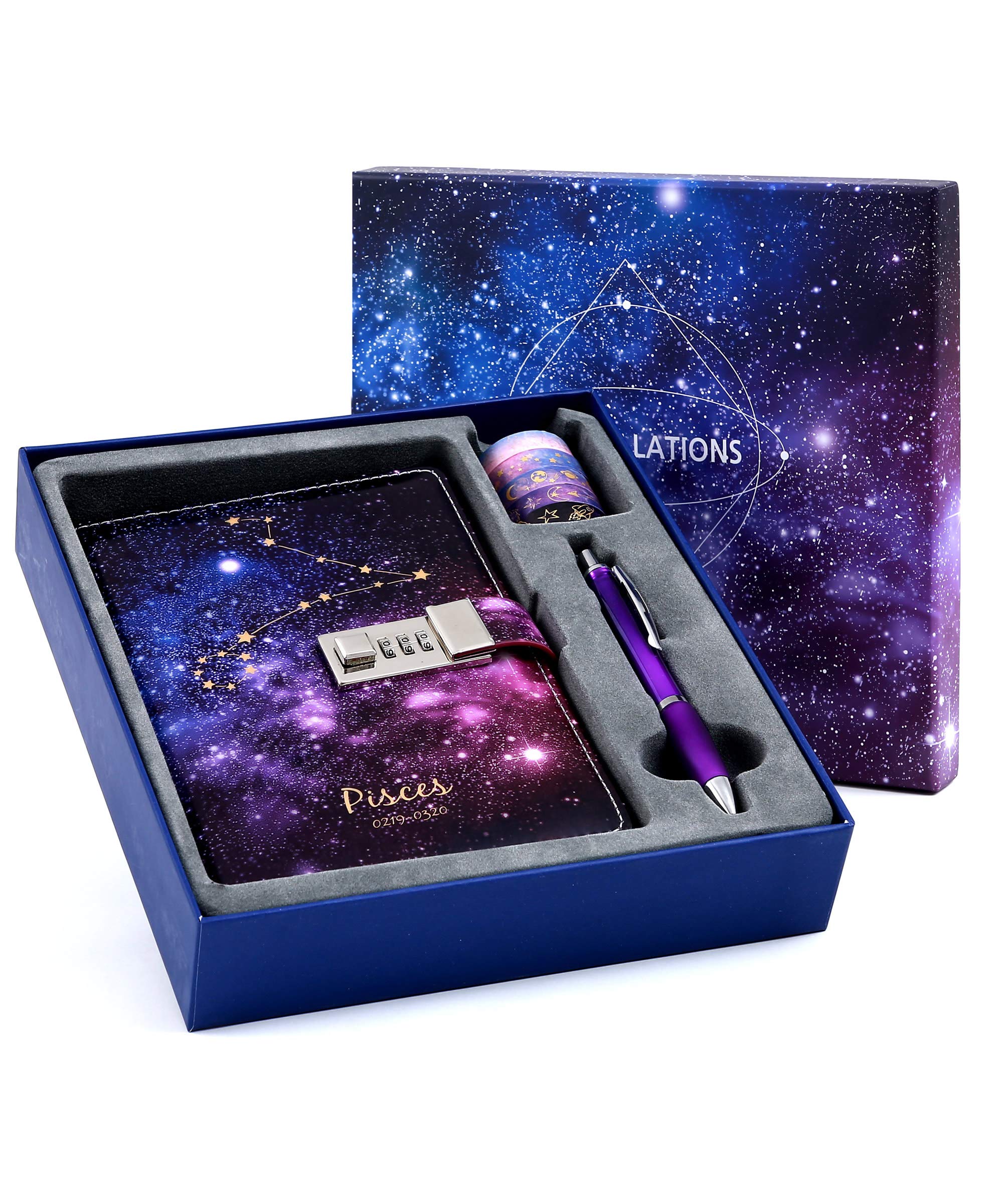 CAGIE Starry Constellation Lock Diary Set Gift Box