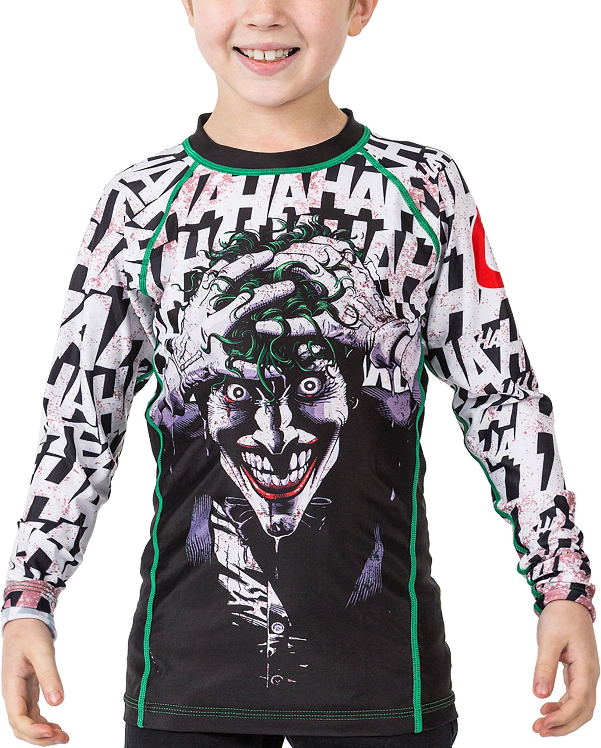Fusion Fight Gear Batman The Killing Joke kids Rash Guard Compression Shirt (Small)