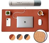 Nordik By Design Cork Leather Desk Mat 89x43cm Non-Slip Vegan Leather view 1