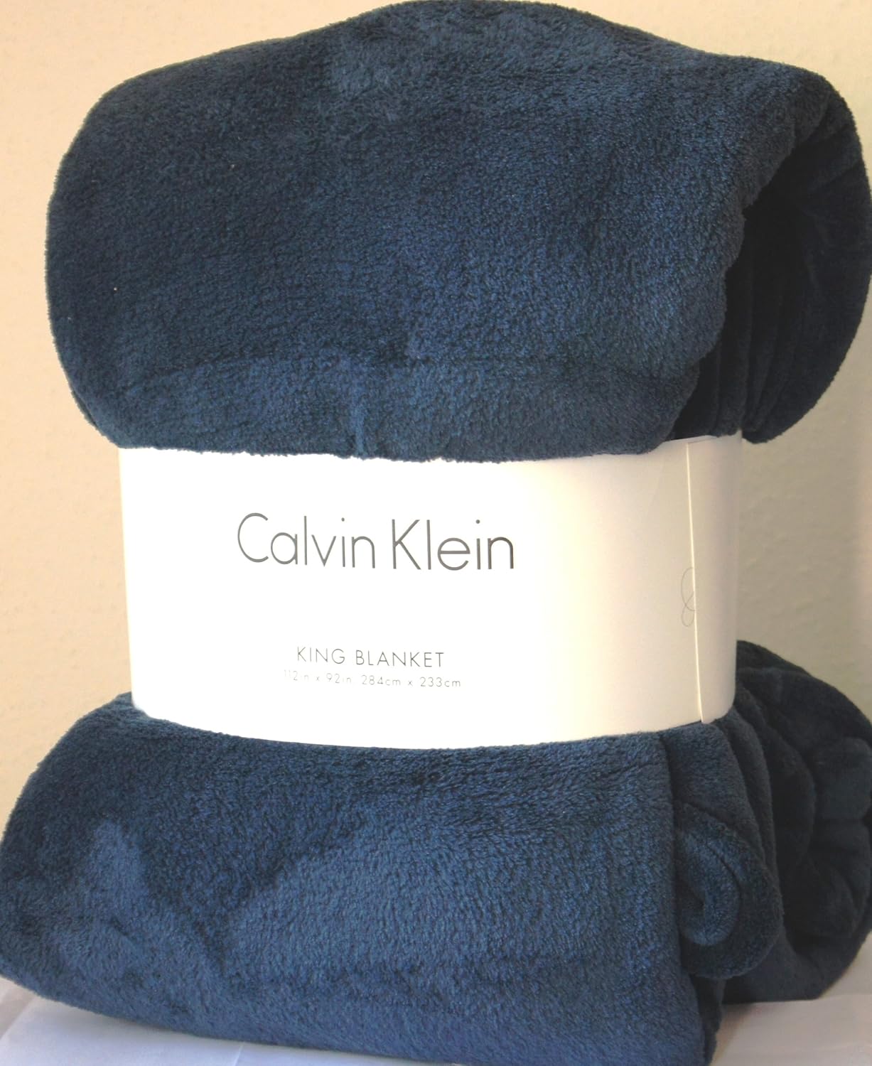 Calvin Klein Plush KING Size Blanket INK BLUE Home & Kitchen