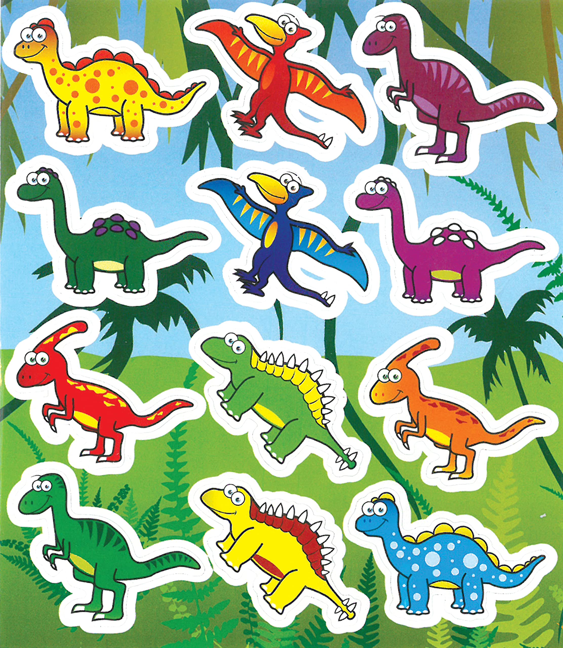 HENBRANDT 12 Sheets of Dinosaur Stickers Ideal for Party Bag Fillers - Party Gifts