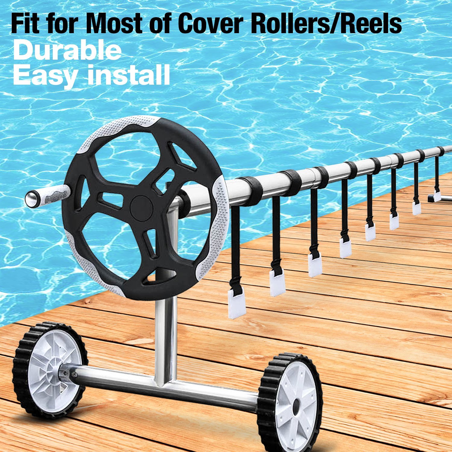 HENMI Pool Solar Cover Reel Attachment Kit,Solar Cover Reel Straps