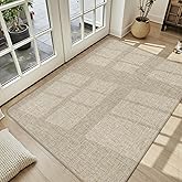 LEKEEPGO Ultra Thin Indoor Door Mat 36"x59", Low-Profile Door Mat Indoor Entrance, Non Slip Rubber Backing Inside Doormat Washable Welcome Front Entryway Dirt Trapper Entry Mat, Khaki