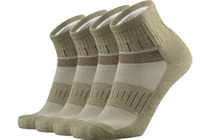 RedHero Men's Merino Wool Cushion Low Cut Quarter Socks Outdoor Hiking Hike Light Trail Running Performance Moisture Control