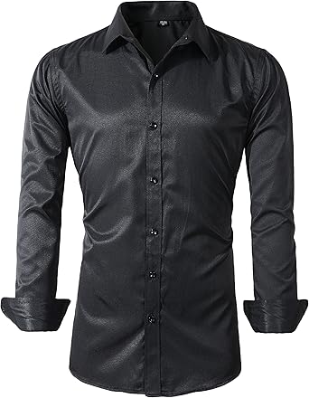 mens black dress shirt slim fit