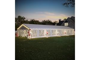 EROMMY 20x60ft Party Tent, Outdoor Wedding Tent, Heavy Duty Large Canopy Carport with Removable Sidewalls, 2 Roll-up Doors, 5 Storage Bags, Gazebo Shelter Tent for Party Event Commercials, White