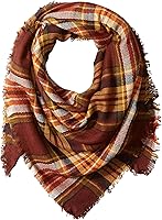 La Fiorentina Women's Oversized Square Plaid Scarf