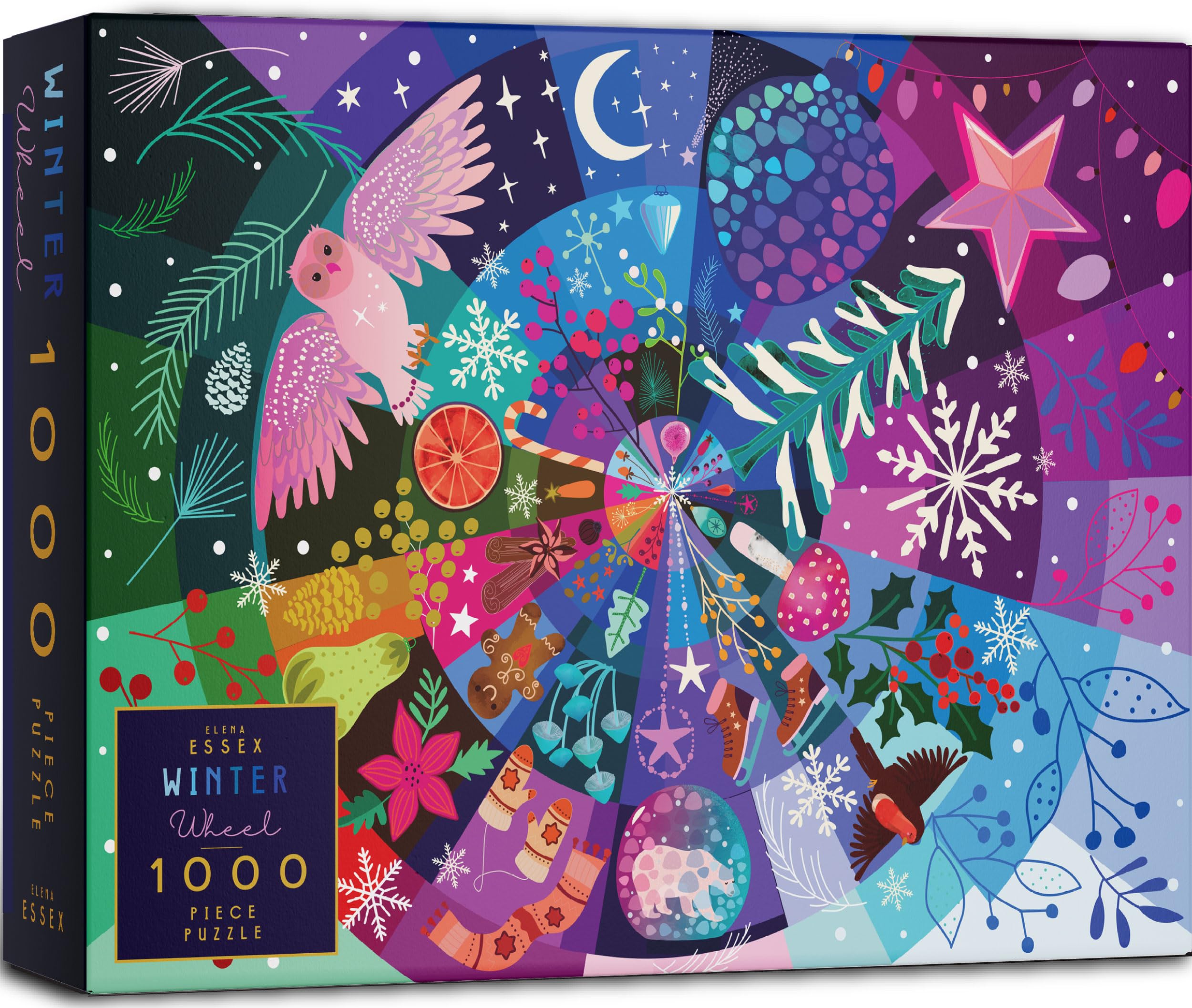 Elena Essex Christmas puzzle - Winter Wheel | puzzles for adults 1000 pieces | jigsaw puzzles | Holidays 1000 piece puzzle | jigsaws size 20x28 inches