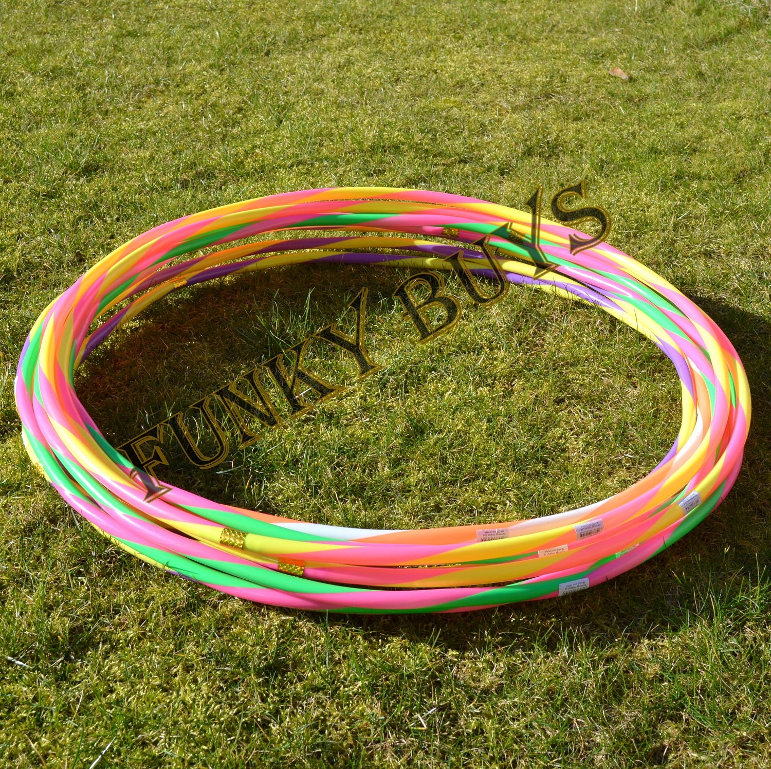 FunkyBuys® 4pk Quality Adults Kids Stripy Multicolor Small Large Hula