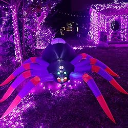 ATDAWN 8 Ft Halloween Inflatable Spider, Giant Blow
