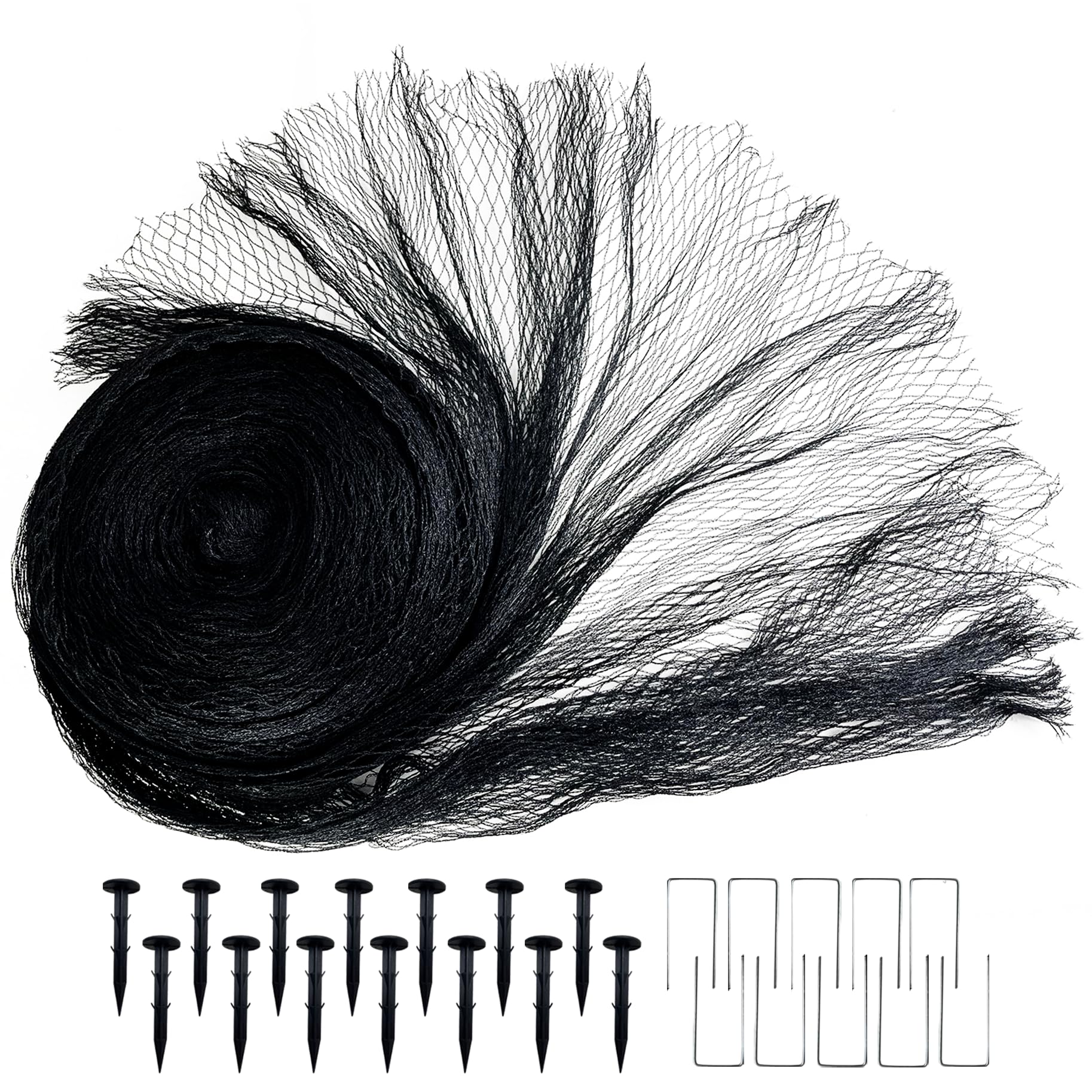 Bretoes Koi Pond Net, Black Heavy Woven Net, Garden Farm Net, to Protect Koi, Fruits and Vegetables from Animals Such as herons and Cats (4.5 m x 4.5 m, Black)