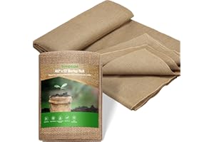 VIVOSUN 40 in x 13 ft Burlap Fabric, High Density Natural Jute Fiber, Multipurpose Burlap for Gardening, Outdoor Plant Care, Weed Barrier, DIY Crafts, and Decoration