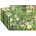 100 Pack Daisy Paper Napkins, 6.5 inch Disposable Floral Tissue Paper for Garden Party Decorations, Tea, Bridal Shower, Wedding, Baby Shower, Birthday, Floral Cocktail Napkins for Events
