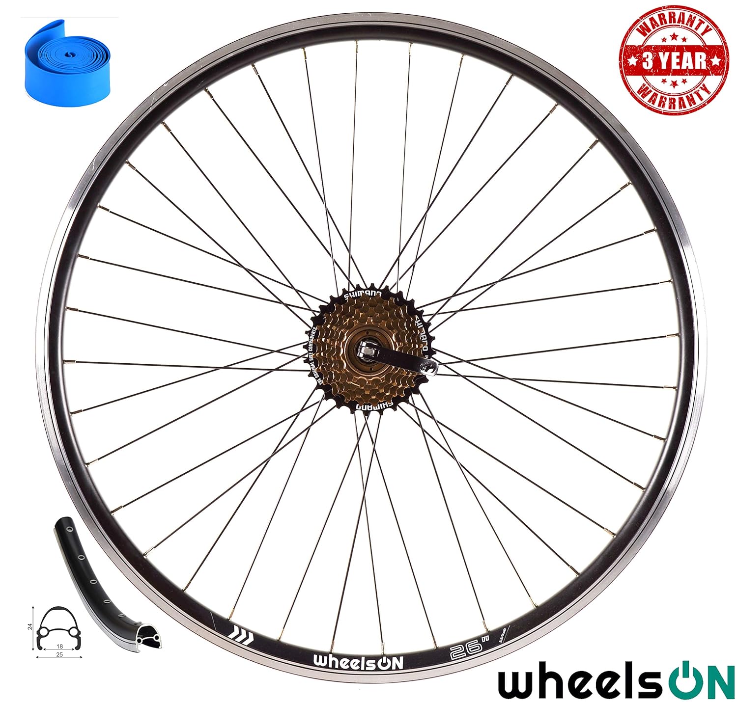 Sport en vakantie Wielen, wielsets 26" QUICK RELEASE MOUNTAIN BIKE REAR WHEEL WITH SHIMANO