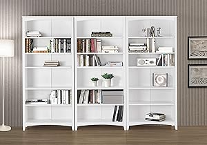 Camaflexi Shaker Style Bookcase, 72", White