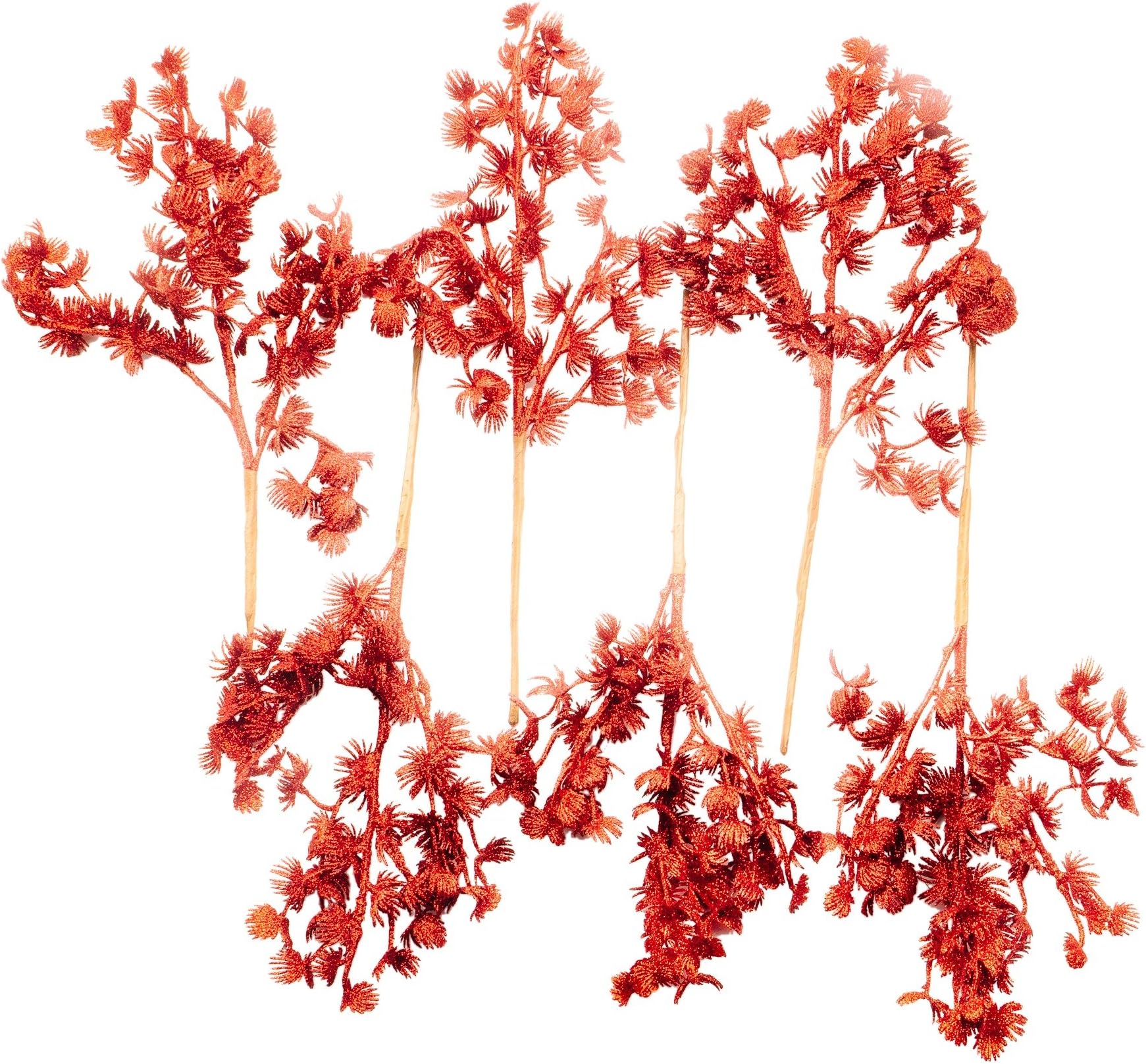 CraftMore Red Glitter Branch 13" Set of 6