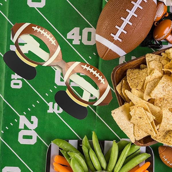 4E’S NOVELTY 36 PACK FOOTBALL PARTY PAPER GLASSES WITH EYE BLACK BULK FOOTBALL PARTY FAVORS FOR KIDS ADULTS – FOOTBALL PARTY SUPPLIES, FOOTBALL GLASSES FOR PHOTO BOOTH