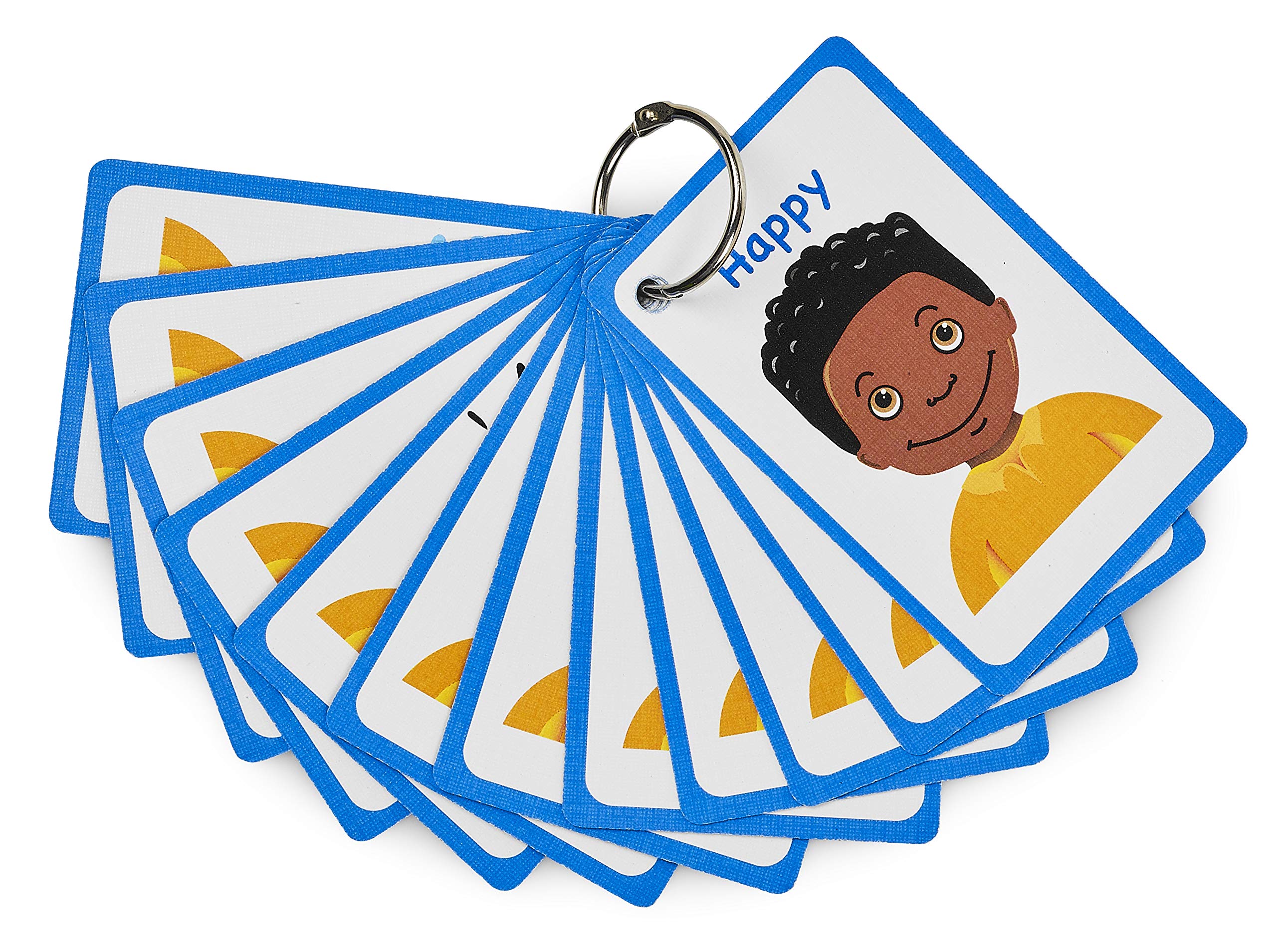 Amonev My Feelings and Emotion Boys Flashcards for visual aid Special Ed, Speech Delay Non Verbal Children and adults with Autism, Special Needs ASD ADHD (Black Boy)