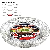 PACTOGOAluminum Foil Pie Pan (Actual Top-Out 9-5/8 Inches - Top-In 8-3/4 Inches - Vertical Depth 1-3/16 Inches) - Disposable Baking Tin Plates (Pack of 12)