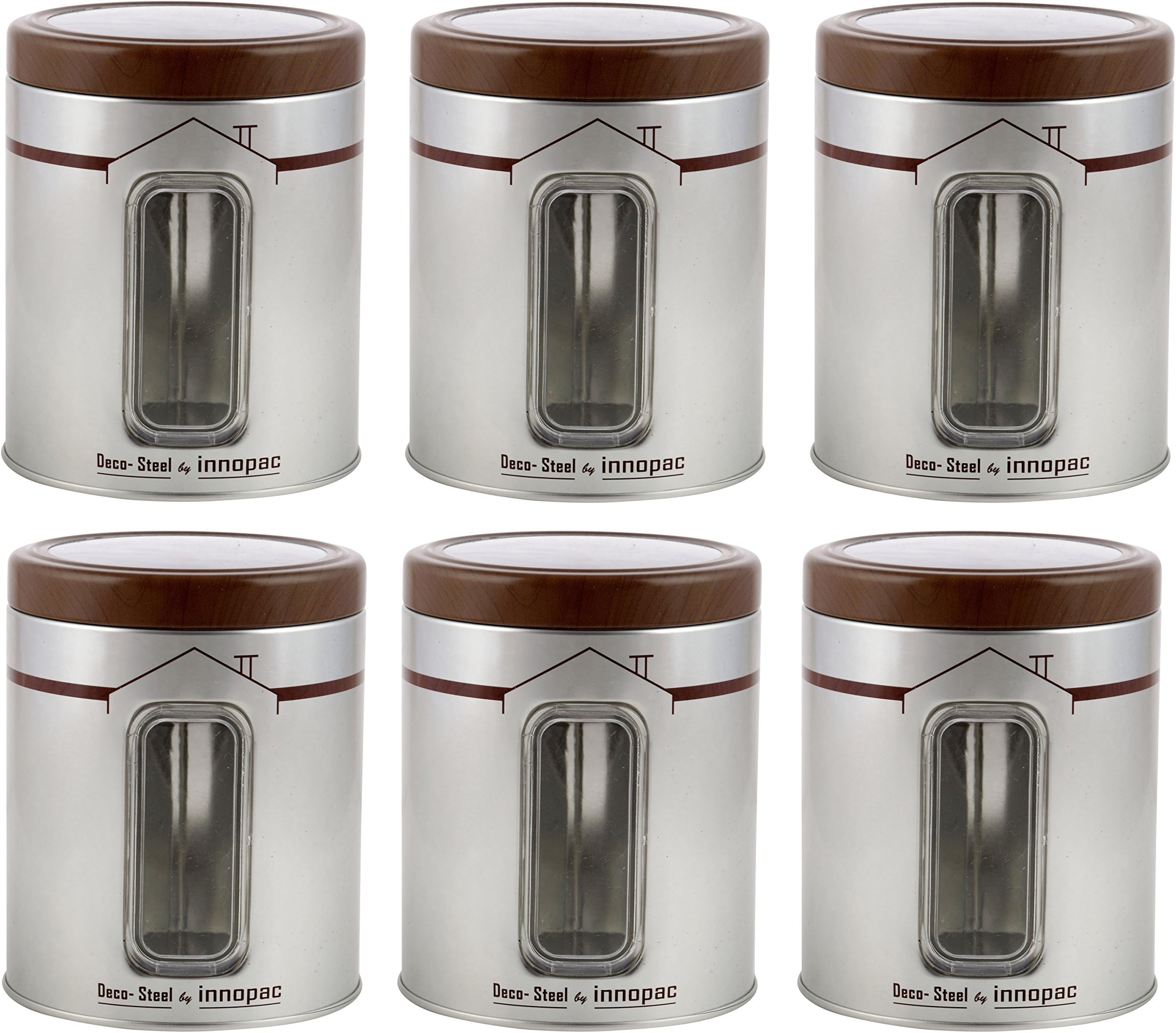 INNOPAC HOME LINE TINPLATE JAR SET, 900 ml, 6 - Piece, Silver