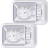 Leisure LED 2 Pack 12V RV Ceiling Dome Light RV Interior Lighting for Trailer Camper with Switch, Single Dome 300LM (Natural 