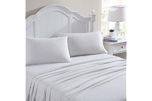 Laura Ashley - Queen Sheet Set, Cotton Flannel Bedding, Brushed for Extra Softness & Comfort (Chelsie Vine Grey, Queen)