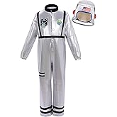 DJDLPARTY Kids Astronaut Costume with Astronaut-Helmet Role Play Dress Up