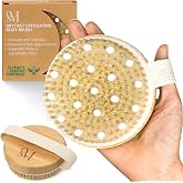 CSM Dry Brushing Body Brush for Lymphatic Drainage - Natural Boar Bristle Exfoliating Brush Set with Face Brush for Cellulite, Circulation &amp; Glowing Skin