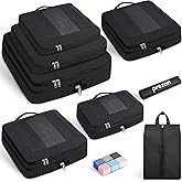 Prezon 8 Set/6 Set/4 Set Compression Packing Cubes for Travel, Lightweight Vacation Travel Essentials, Travel Accessories for Suitcase Organizer Bags Set, Durable Luggage Organizer