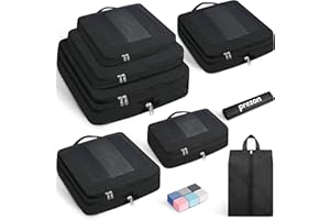 Prezon 8 Set/6 Set/4 Set Compression Packing Cubes for Travel, Lightweight Vacation Travel Essentials, Travel Accessories for Suitcase Organizer Bags Set, Durable Luggage Organizer