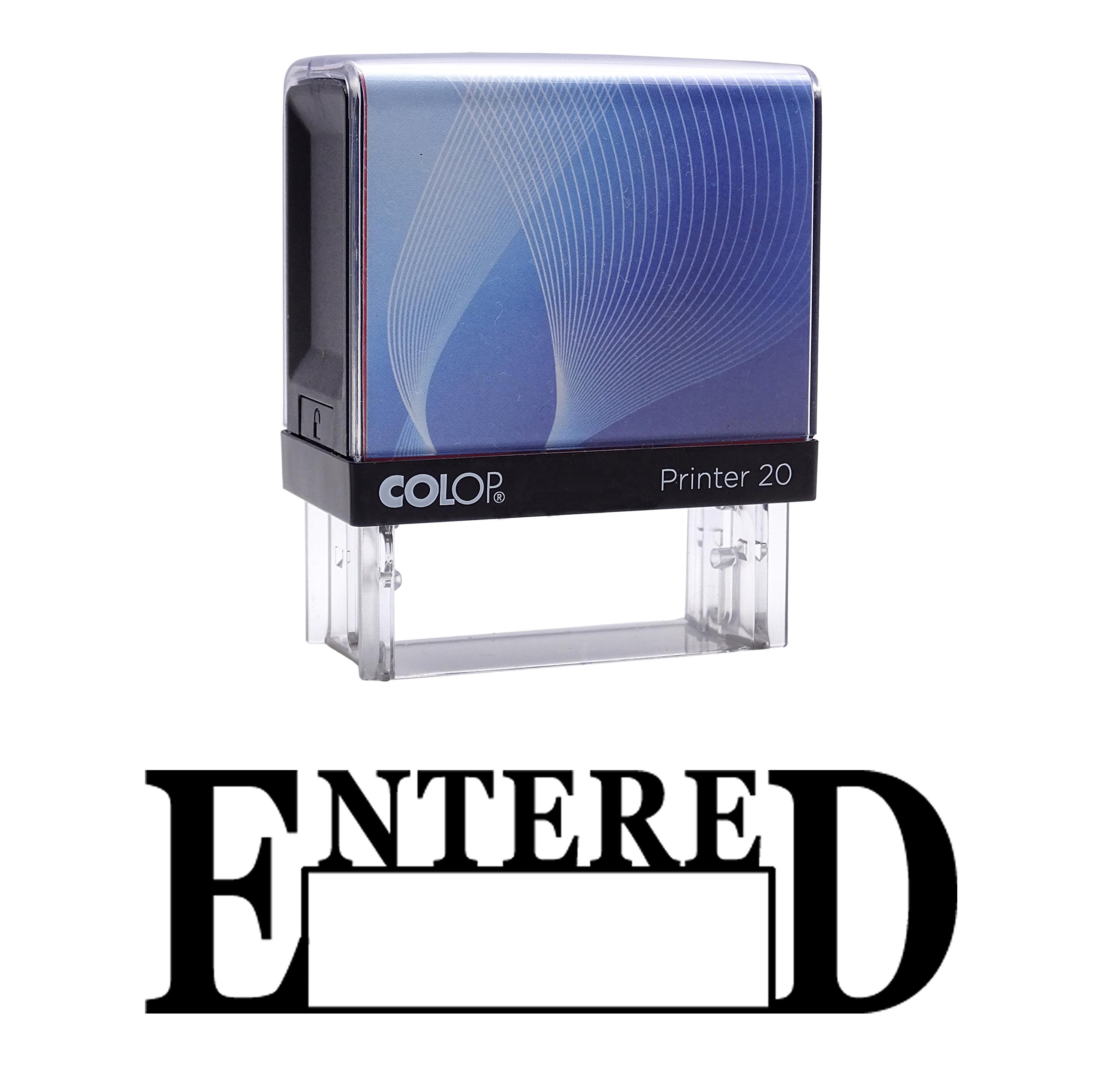 Entered Self Inking Rubber Stamp Custom Colop Office Stationary P20 Mini Stamper