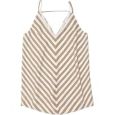 Loft Women's Bar Back Cami Blouse (X-Small, Mustard/Black/Ivory Striped)