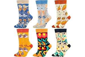 Womens Socks Crew Funny Fun Funky Cute Crazy Fruit Animal Pattern Happy girl Socks Packs