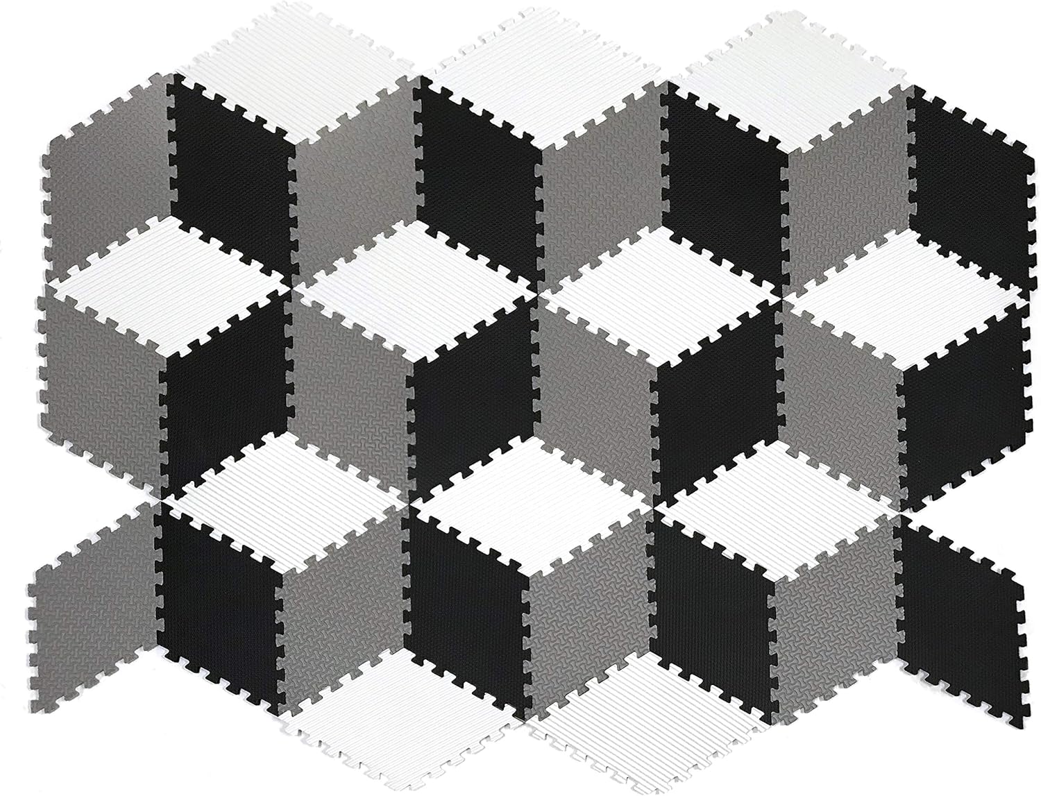 black and white foam mat
