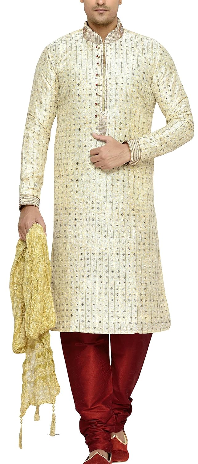 indian poshakh men's silk sherwani