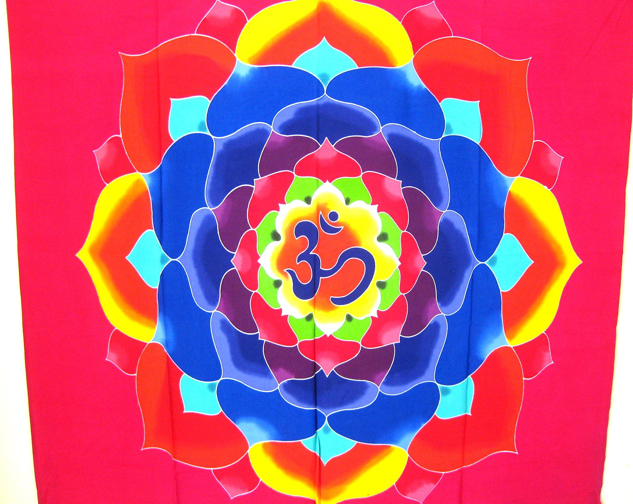 OMA Beautiful Holy OM Sign Mandala Hand Batik Tapestry Wall Hanging Chakra Yoga Design Federal (TM) Brand