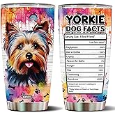 WONWIX Gifts for Yorkie Lovers 20 Oz Stainless Steel Tumbler Travel Coffee Mug Gift Ideas for Dog Lovers Owners Funny Facts Water Bottle