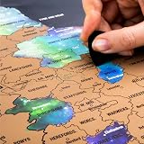 Atlas & Green Scratch Off UK Map Poster A2 with Accessories Kit view 3