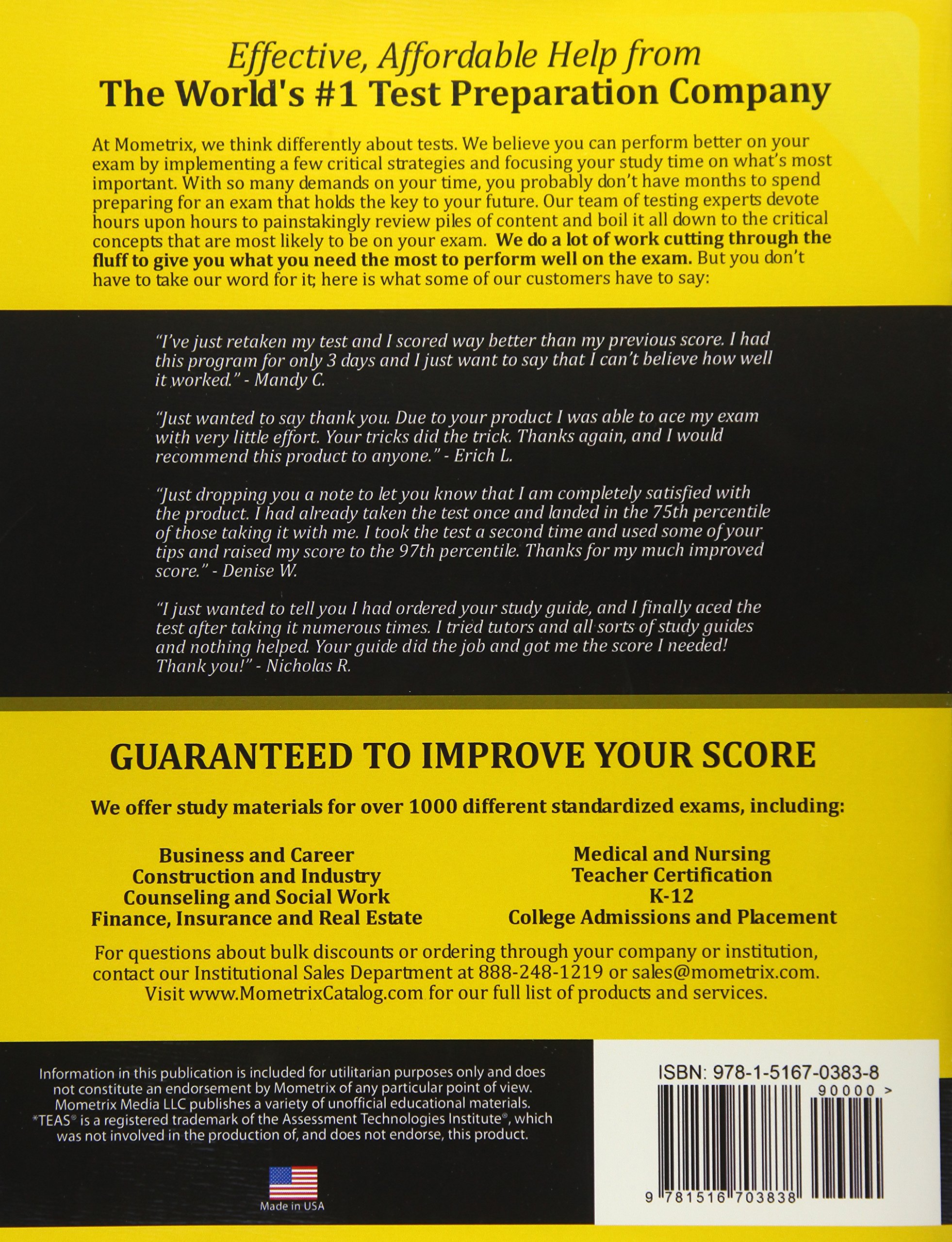 ATI TEAS Secrets Study Guide: TEAS 6 Complete Study Manual, Full-Length  Practice Tests, Review Video Tutorials for the Test of Essential Academic  Skills, ...