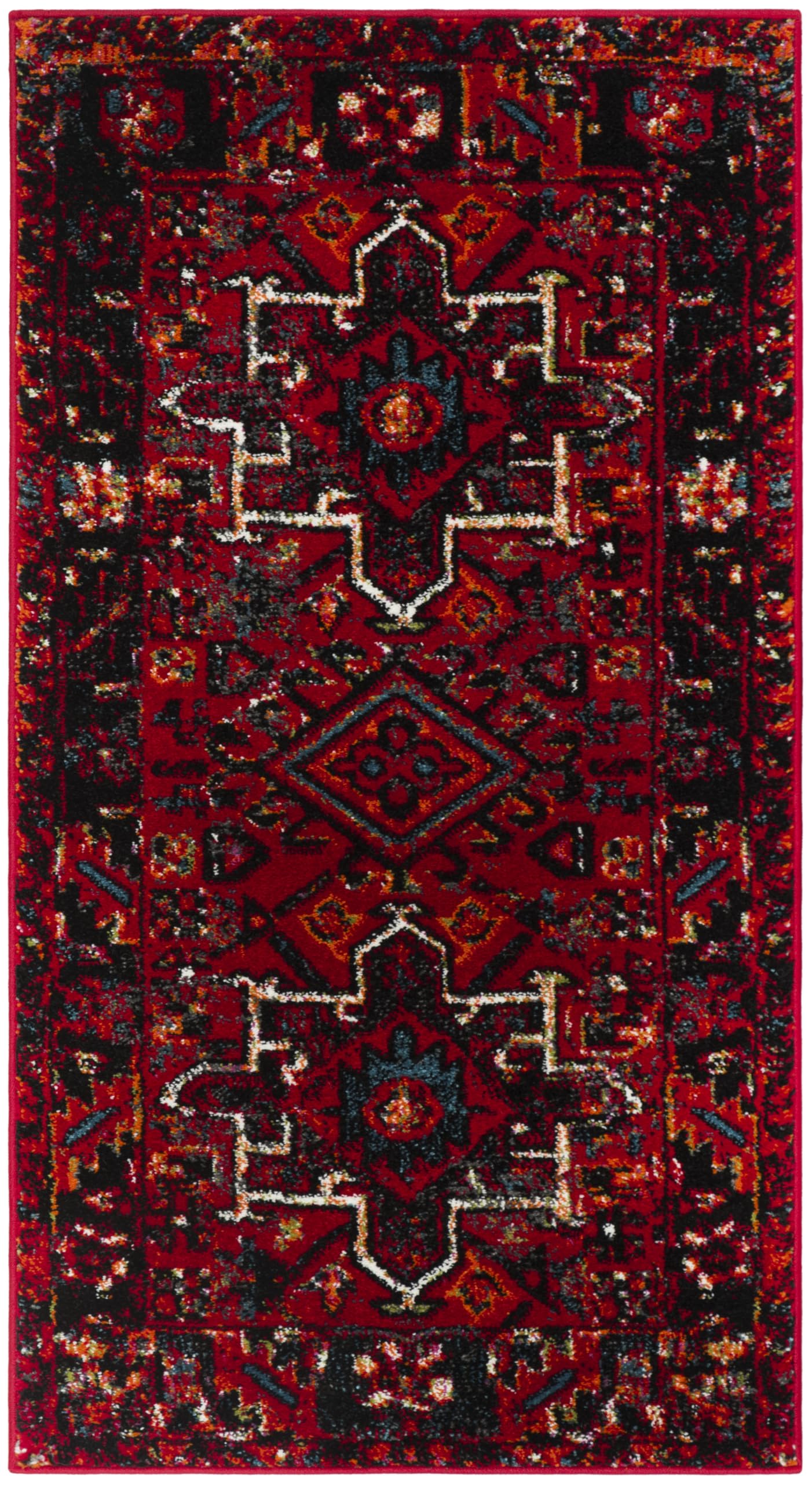 Safavieh Persian Collection Traditional Rug for Living Room, Dining Room, Bedroom Short Pile, Red and Multi, 24 x 36 Inch