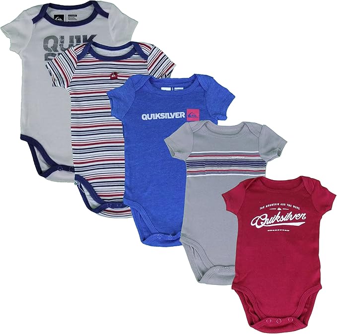 Quiksilver Newborn Boys' 5 Pack Bodysuit (36 Months