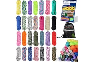 WEREWOLVES 28 Colors Paracord 550 Combo Crafting Kits with Instruction - Multifunction Survival Parachute Cord Making Paracord Bracelets, lanyards - 10 Feet Each Paracord Rope
